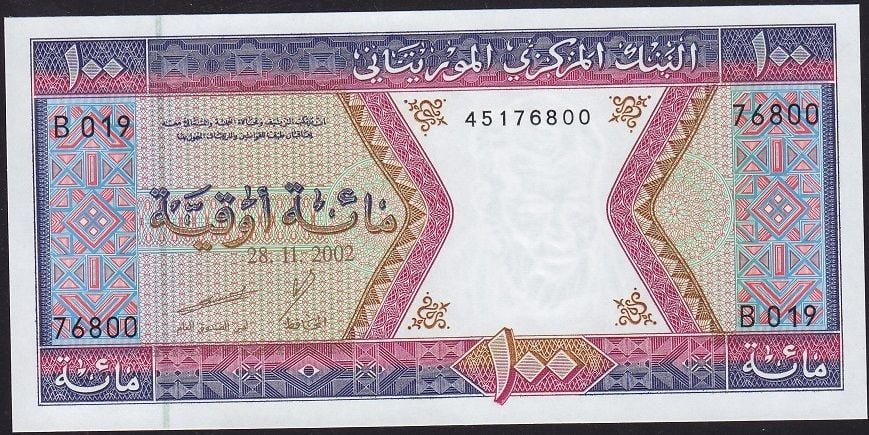 Moritanya 100 Ouguiya 2002 Çil Pick 4k