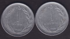 1960 Yılı 1 Lira (Ters Düz Takım)