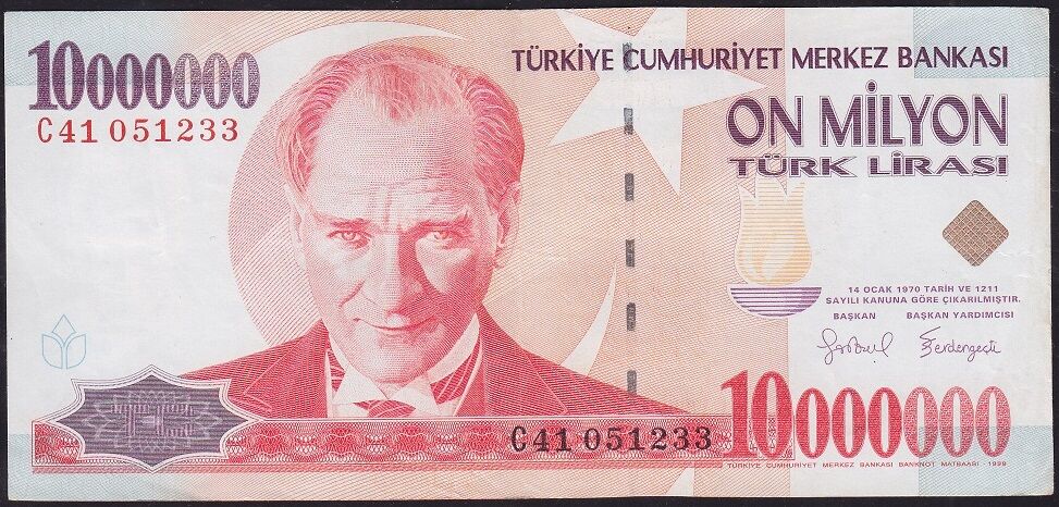 7.Emisyon 10.000.000 Lira C41 051233 Çok Çok Temiz