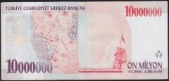 7.Emisyon 10000000 Lira C41 051233 Çok Çok Temiz
