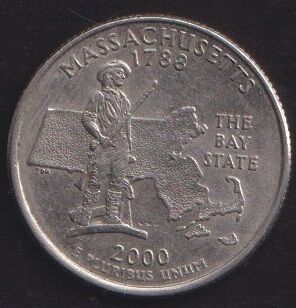 Amerika Çeyrek Dolar 2000 D Hatıra Massachusetts