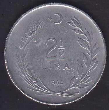 1964 Yılı 2.5 Lira Düz