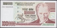 7.Emisyon 3.Tertip 100000 Lira J42 940965 Çil