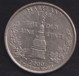 Amerika Çeyrek Dolar 2000 D Hatıra Maryland