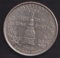 Amerika Çeyrek Dolar 2000 D Hatıra Maryland