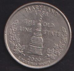 Amerika Çeyrek Dolar 2000 D Hatıra Maryland