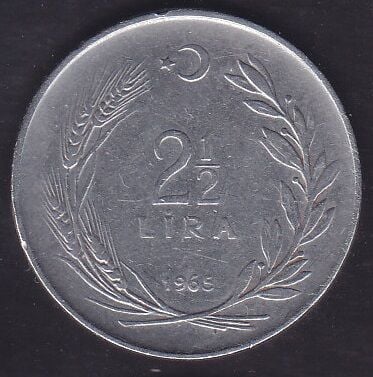 1965 Yılı 2.5 Lira Düz