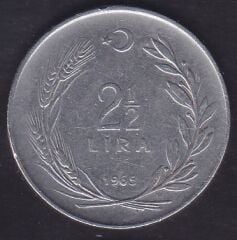 1965 Yılı 2.5 Lira Düz