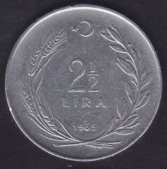 1965 Yılı 2.5 Lira Düz