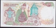 7.Emisyon 2.Tertip 5000 Lira B20 803596 Çil