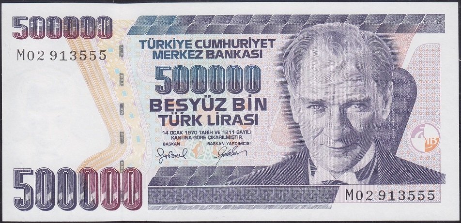 7.Emisyon 4.Tertip 500000 Lira M02 913555 Çilaltı Çil