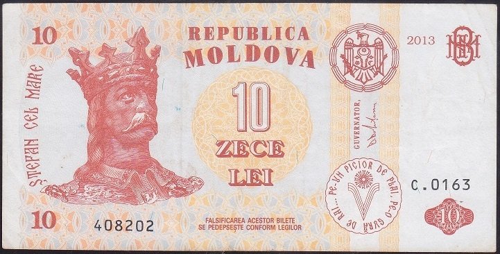Moldova 10 Lei 2013 Çok Temiz