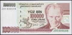 7.Emisyon 3.Tertip 100000 Lira J37 633134 Çil