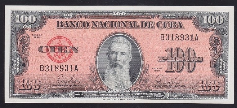 Küba 100 Pesos 1959 Çil Pick 93