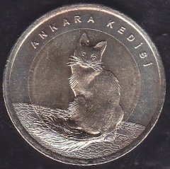 2015 TARİHLİ 1 LİRA ANKARA KEDİSİ HATIRA PARASI - KARARMA VAR