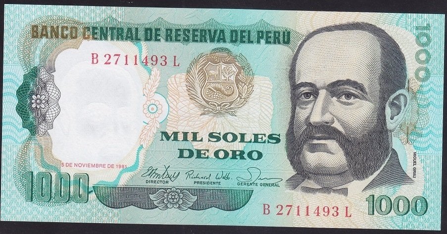 Peru 1000 Soles 1981 Çil Pick 122