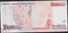 7.Emisyon 10.000.000 Lira C34 537524 Çok Çok Temiz