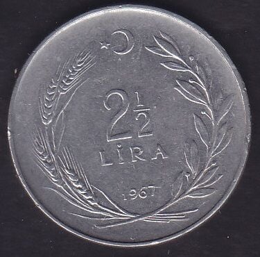1967 Yılı 2.5 Lira Düz