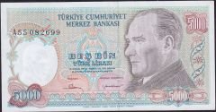 7.Emisyon 1.Tertip 5000 Lira A55 082699 Çilaltı Çil