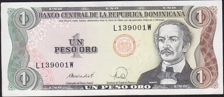 Dominik Cumhuriyeti 1 Peso 1988 Çil Pick 126c