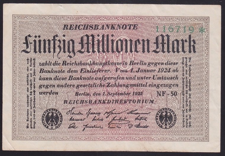 ALMANYA 50 MİLYON MARK 1923 ÇOK ÇOK TEMİZ