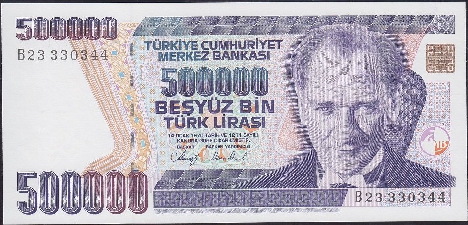 7.Emisyon 1.Tertip 500000 Lira B23 330344 Çilaltı Çil