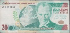 7.EMİSYON 20 000 000 LİRA C90 097112 ÇOK TEMİZ