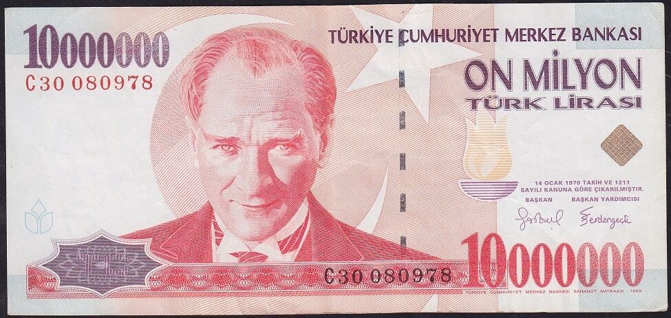 7.Emisyon 10.000.000 Lira C30 080978 Çok Temiz+