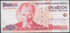 7.Emisyon 10000000 Lira C30 080978 Çok Temiz+
