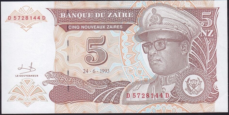 Zaire 5 Zaires 1993 Çilaltı Çil