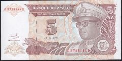 Zaire 5 Zaires 1993 Çilaltı Çil