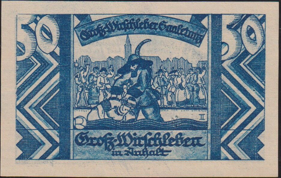 Almanya 50 Pfennig Notgeld 1921 Çil Filigranlı