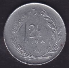 1968 Yılı 2.5 Lira Düz
