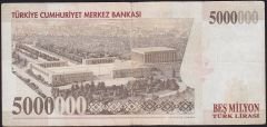 7.Emisyon 5 000 000 Lira K08 213793 Çok Temiz