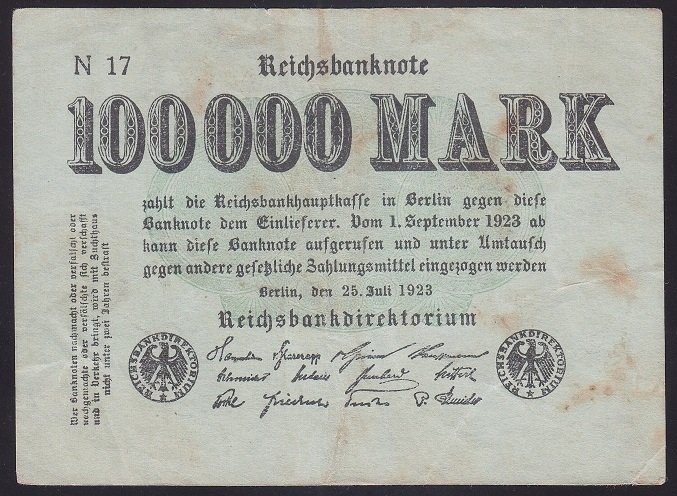 ALMANYA 100000 MARK 1923 ÇOK TEMİZ