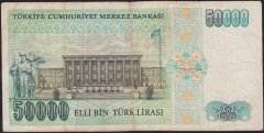 7.Emisyon 1.Tertip 50000 Lira G14 440432 Temiz