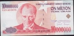 7.Emisyon 10000000 Lira C29 410471 Çok Temiz+
