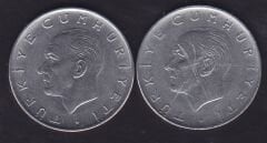 1972 Yılı 1 Lira (Ters Düz Takım)