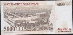 7.Emisyon 5000000 Lira J36 533018 Çok Çok Temiz+
