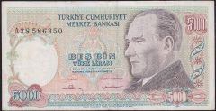 7.Emisyon 1.Tertip 5000 Lira A38 586350 Çok Temiz