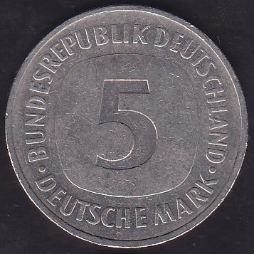 Almanya 5 Mark 1989 D