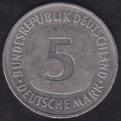 Almanya 5 Mark 1989 D