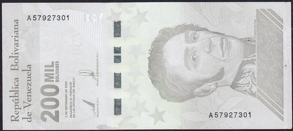 Venezuela 200000 Bolivares 2020 Çil Pick 112