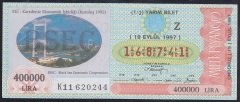 1997 19 EYLÜL YARIM BİLET Z SERİSİ