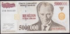 7.Emisyon 5.000.000 Lira J34 541223 Temiz