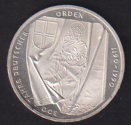 Almanya 10 Mark 1990 Gümüş (800. Yıldönümü - Cermen Düzeni)