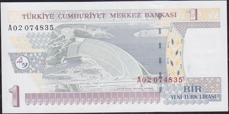 8.Emisyon 1 YTL A02 074835 Çilaltı Çil