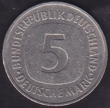 Almanya 5 Mark 1975 D