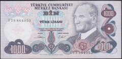 6.EMİSYON 3.TERTİP 1000 LİRA F79 864953 ÇÇT ÇİLALTI