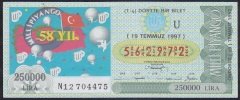 1997 19 TEMMUZ ÇEYREK BİLET U SERİSİ